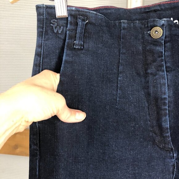 Sandwich_ Slim Fit Tregging Denim Jean Skinny High Rise Jegging Dark Blue‎ Sz 38 - Picture 4 of 15